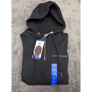 New John Deere Premium Quality 1/4 Zip Hoodie Sweatshirt in Men’s Large! NWT